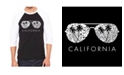 LA Pop Art California Shades Men's Raglan Word Art T-shirt